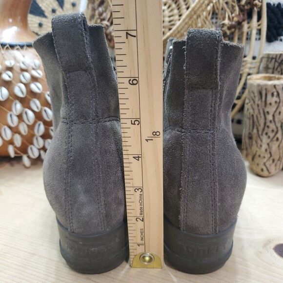 Sorel Womens 10.5/41.5 Evie Ankle Low Wedge Booties Suede Gray Zip EVA Comfort - Picture 7 of 14
